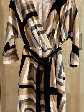 Trina Turk Silk Geometric Wrap Dress
